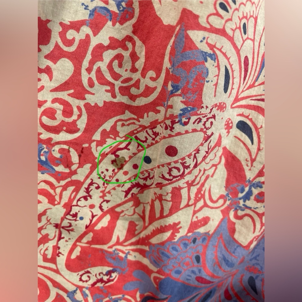 Charter Club Sleeveless Red and Blue Floral Soutache Braid Tunic 14 Women’s GUC - Picture 6 of 14
